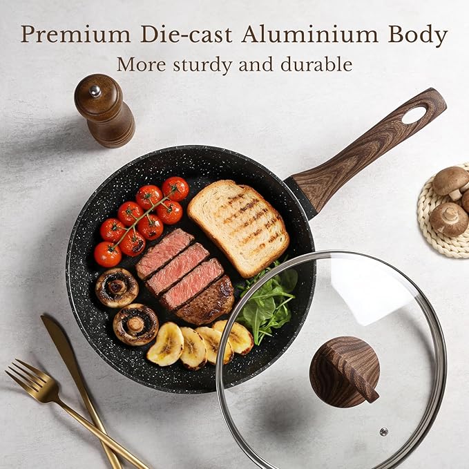 EWFEN 25 Pcs Pots and Pans Set, Nonstick Ceramic Cookware Sets, Healthy Non-Toxic, Large Capacity, Induction Compatible, Cooking Set with Frying Pans & Saucepans, PFAS/PTFE/PFOA Free, Classic Black