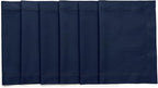 Solino Home Navy Blue Placemats Set of 6 - Cotton Linen Hemstitch Placemats 14 x 19 Inch for Holiday, Winter, New Year