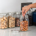 Esrentle Wide Mouth Mason Jars 32 oz - 12 Pack Large Glass Mason Jars with Airtight Lids and Bands, 1 Quart Glass Jars for Pickling, Canning, Fermenting and Food Storage, Microwave & Dishwasher Safe