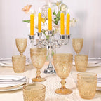 abrwyy Amber Glassware set of 4 Vintage Drinking Glasses, 9.5oz Amber Heavy Duty Glass Cups, Old Fashioned Glass, Set for Party Wedding Home Office Glassware Gift