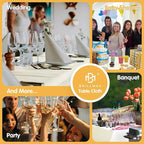BRILLMAX 8 Pack Ivory Tablecloths for 6 Foot Rectangle Tables 60 x 102 Inch - 6ft Rectangular Bulk Linen Polyester Fabric Washable Cloth Cover for Wedding Reception Banquet Birthday Party