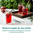 Comfy Package [7 Inch - 1000 Count] Black Coffee Drink Stirrers & Cocktail Straws - Disposable Plastic Sip Stir Sticks for Hot & Cold Beverages
