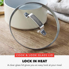 GreenPan x Bobby Flay 2.5QT Nonstick Saucepan with Glass Lid, PFAS-Free Diamond Ceramic, Induction Suitable, Stay-Cool Silicone Handle, Easy Clean Dishwasher & Oven Safe, Chef Pan, Cream