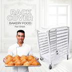 Bakery Food Pan Sheet Rack Cover – Heavy Duty PVC Vinyl Zippered Bun Pan Rack Cover – Long-lasting Use Durable Covers with 3 Zippers – Made in USA (Transparent, 23"W x 28"L x 33"H)