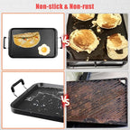 Vayepro Stove Top Flat Griddle, 17 Inch 2 Burner Griddle Pan for Stove Top Grill, Aluminum Pancake pan, Non-Stick Charcoal Grill For Outdoor/Camping