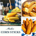 Sidosir 2Pcs Corn Stick Mold Silicone for Baking, 6-Cavity Corn Cob Silicone Molds for Bread, Non-Stick Cake Pan
