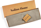 Solino Home Linen Placemats Set of 4 - Vintage Khaki Placemats 14 x 19 Inch - 100% Pure Linen Table Place Mats - Fete