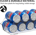 Simple Houseware Soda Can Organizer and Dispenser for Refrigerator / Pantry, Clear, Set of 6