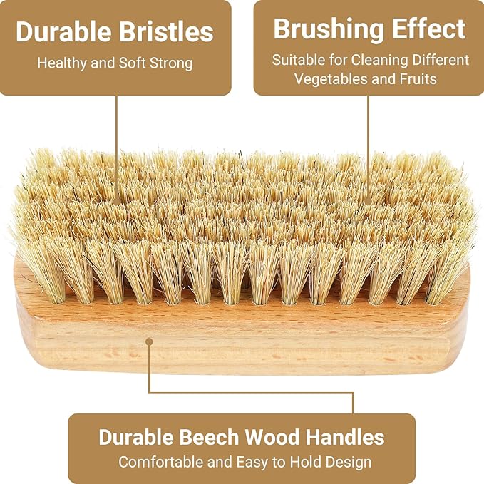 Vegetable Brush,2 Veggie Wash Brushes Potato Brush Cleaning Brush for Potato Carrot Cucumber and Fruits Vegetable Brush Scrubber for Food