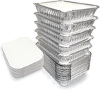 110 Pack - 2.25LB Aluminum Pans with Cardboard Lids - To go Foil Containers with Lids - Disposable Food Containers - Foil Take Out - Meal Prep Trays Foil Tins Freezer Meals Comercial