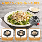 Cleangor Chicken Shredder Tool Twist Large, BPA Free Meat Shredder with Ergonomic Handle, Non-Slip Food Shredder Tool for Pork, Beef, Set of Chicken Breast Shredder with Brush & Fork (1, Tapioca)