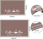 CooRug Absorbent Coffee Mat, Fashion Dish Drying Mat for Kitchen Counter Coffee Bar Accessories Espresso Machine Dish Rack 16" x 24" Brown
