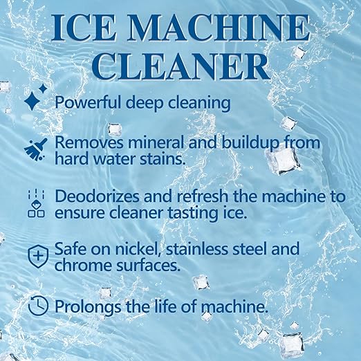 Ice Machine Cleaner Maker Descaler - Nickel Safe Descaler, Ice Maker Cleaner Compatible with Whirlpool, Scotsman, KitchenAid, Affresh, Hoshizaki, GE Opal Cleaning Kit, (1Gallon, 33 Uses)