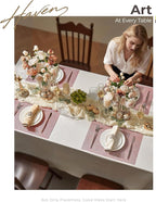 Leetaltree Luxury Pink Iridescent Placemats Set of 12 - Waterproof Washable for Wedding, Anniversary, Festive and Daily Use - Sparkling Table Mats Table Decor - Hand-Cut