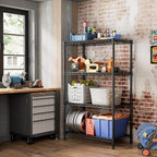 SINGAYE 4 Garage Heavy Duty Shelving Unit Kitchen Pantry Close Home Organizers and Storage Bathroom Shelf Laundry Room Organization Industrial Book Metal Wire Adjustable Shelves