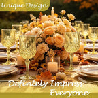 Plastic Wine Glasses, Plastic Goblets Vintage Style Cordial Unbreakable Drinking Glasses, Reusable Drinkware for Wedding Reception, Grand Event Party Supplies (12, Gold)