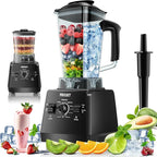 Blenders for Kitchen, Smoothie Blender, 2400W/1000W Prasky Blender & Grinder Combo, 25,000 RPM High Speed, 68oz BPA-Free Food Processor, Countertop Blender for Smoothies, Shakes & Food (Black, 2L)