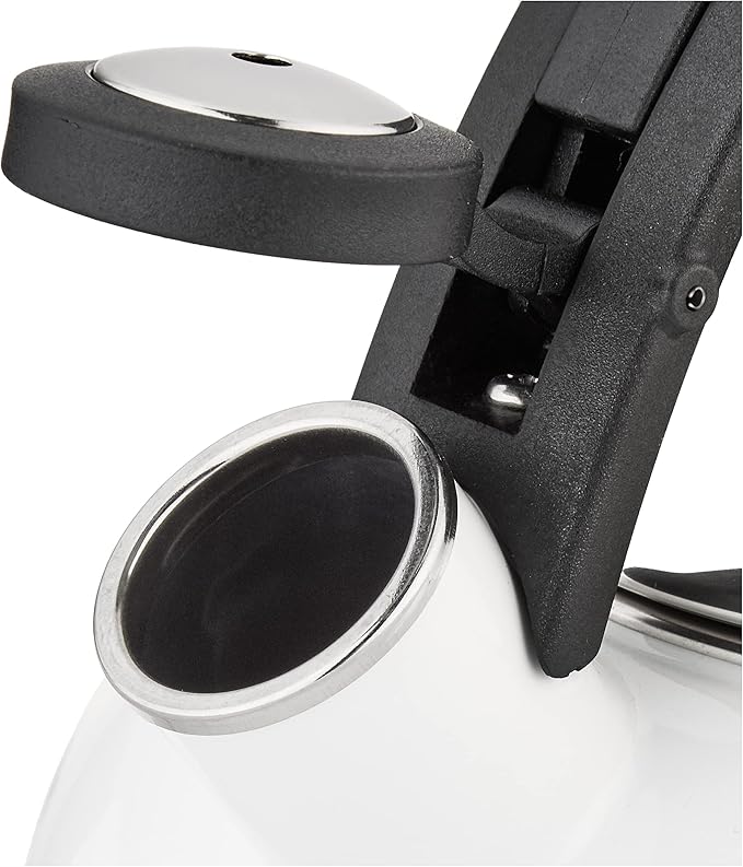 Cuisinart CTK-EOS2W Peak 2-Quart Teakettle, Make 2-Quarts of Boiling Water in this Classic Tea Kettle, Whistle Sound to Signal Water is Ready, White