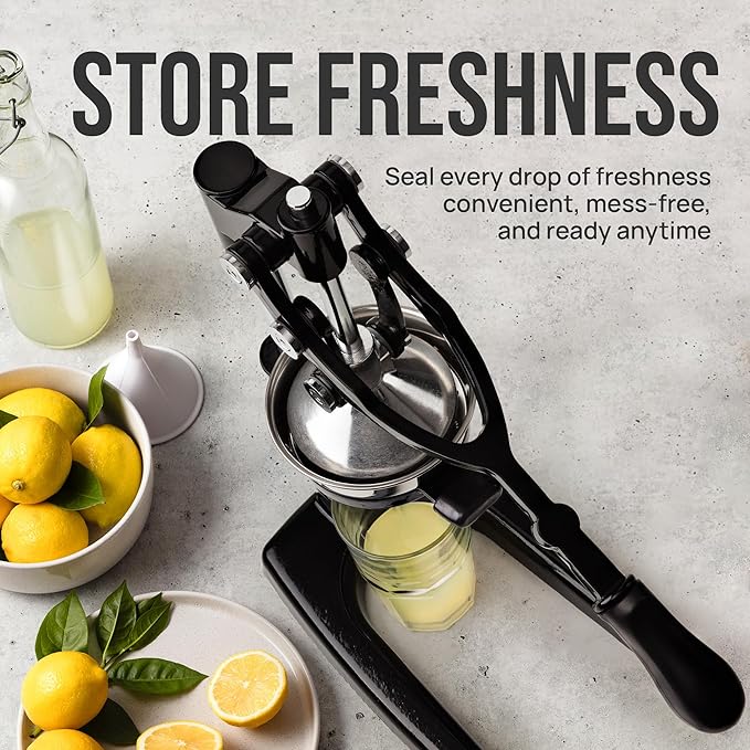 Zulay Kitchen Extra Tall Citrus Press Manual Juicer - Manual Orange Juice Squeezer, Fits Tumblers, Tall Glasses and Cups - Fruit Press & Juice Press, Juice Presser Machine & Citrus Juicer Manual