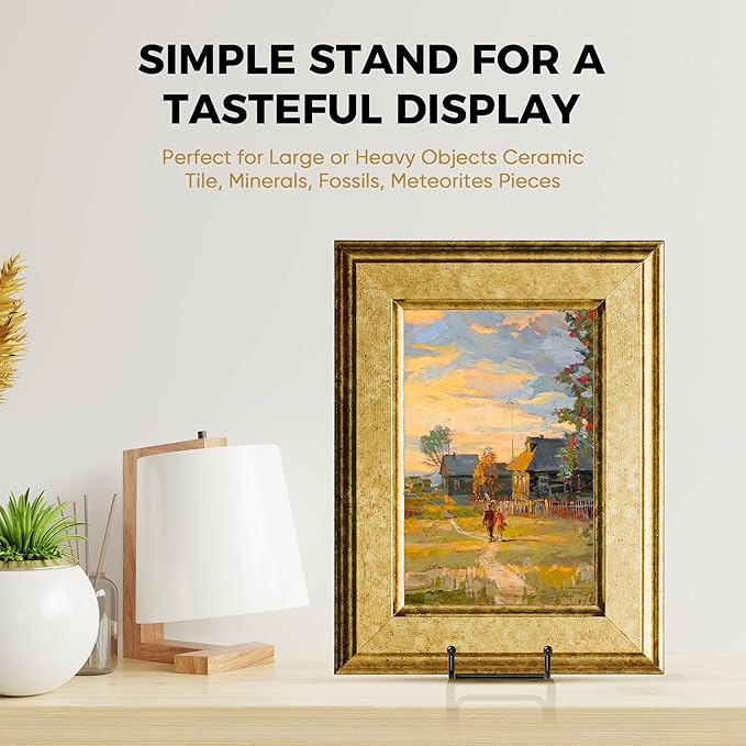 TR-LIFE 14 Inch Heavy Duty Plate Stand (4 Pack) - Metal Display Easel for Large Plates, Platters, Picture Frames, Signs, and Posters