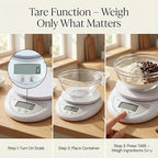 Digital Kitchen Scale – Food Scale for Cooking & Baking (5 kg/11 lb) – High-Precision Weight Scale in Grams Oz Lb – Stainless Platform with LCD Display & Tare Function – Batteries Included
