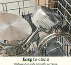 Cuisinart Chef’s Classic 11-Piece Stainless Steel Pots and Pans Set, Cookware Set Compatible with Induction, Electric, Gas Cooktops, Aluminum Core for Even Heat, Cool Grip Handles, Dishwasher Safe
