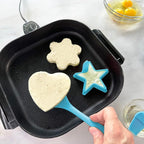 R&M Junior Pancake Kit, Includes 5 Piece Tool Set, and 3 Silicone Shapes, Daisy, Star and Heart