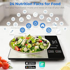 Smart Nutrition Food Scale - Digital Kitchen Scale with Nutritional Calculator App,Tare Function,Track Calories &24 Nutrients,11lb, Grams/Ounces, Healthy Eating & Meal Prep