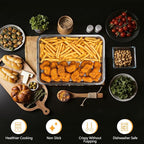 2 Pcs 15.74"12.59" Stainless Steel Roasting Pan Set, Baking Pan for Oven with 2 Pcs Oil-spill Trays, Heavy Duty, Dishwasher Safe Rectangular Lasagna Pan for Turkey Chicken, Silver