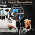Espresso Machine with Grinder 20 Bar Professional Expresso Coffee Machines for Home Customizable 194℉-203℉ Temp Control Espresso Maker with 68oz Water Tank All-in-One Coffee Maker Cold Brew