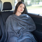 BlueHills 2-Pack Premium Soft Travel Blanket Pillow Airplane Blanket in Soft Bag Pillowcase with Hand Luggage Belt and Backpack Clip, Compact Pack Large Blankets for Any Travel (Grey Gray T013)