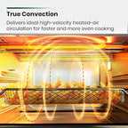 VAL CUCINA Infrared Heating Air Fryer Toaster Oven, Extra Large Countertop Convection Oven 10-in-1 Combo, 6-Slice Toast, Enamel Baking Pan Easy Clean with Recipe Book, Brushed Stainless Steel Finish