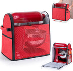 BAGSPRITE Full Open Stand Mixer Cover with Slider Base Compatible with KitchenAid 6-8 Qt Bowl-Lift Mixers – Dustproof Quilted Kitchen Aid Mixer Cover with Pockets for Accessories & Attachments