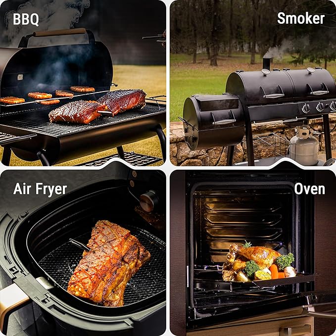 Thermopro TempSpike 600 ft Wireless Meat Thermometer Digital with Ultra-Thinner Probe, Bluetooth Meat Thermometer Wireless with LCD-Enhanced Booster for BBQ Grill Smoker Rotisserie Sous Vide