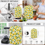 Lemon Kitchen Appliance Cover Set Waffles Maker Oven Dust Food Processor Hood Lightweight Slow Cooker Dust Covers with Side Pockets 3PCS