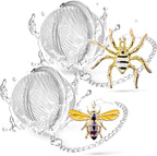 Tea Infuser 2 pcs TeaSanavie Tea Strainer Handmade Honey Bee & Spider Loose Leaf Tea Steeper Tea Ball with Bee Charm Pendant Tea Infusers for Loose Tea
