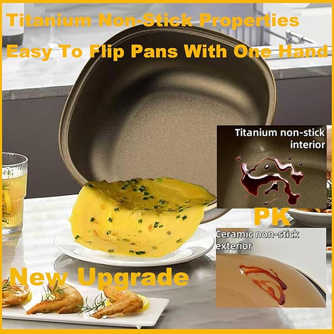 Titanium Ceramic Pan, 12in Titanium Alloy Non-Stick Pot with Lid with Steamer 2026 Upgrade Titanium Pot Titanium Frying Pans Nonstick Titanium Pots and Pans Cookware Sets