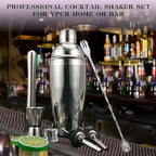 Cocktail Shaker Set, 6-Piece 18/8 Food-Grade Stainless Steel Mixology Bartender Kit - Premium Bar Tools with Muddler, Jigger, Spoon & Pourers - Rust-Proof, Leak-Proof & Dishwasher Safe Gift for Men