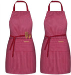 BeLuyi 2 Pack Adjustable Bib Apron with 2 Pockets Chef Cooking Kitchen Restaurant Aprons for Women Men