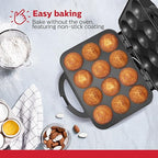 Holstein Housewares Non-Stick 12-Count Electric Cupcake Maker Machine – Bakes 12 Cupcakes, Muffins, Pizza Cups, Cinnamon Buns – Perfect for Gifts, Birthdays, Holidays, or Bake Sales, Black