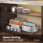 KScocina Chafing Dishes for Buffet, 4 Pack 5QT Square Stainless Steel Chafing Dish Set, Complete Buffet Warmer for Home Parties, Christmas & Catering Events (Orange)
