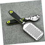 PRETYZOOM 7pcs Stainless Steel Kitchen Gadgets Set Utensils Griddle Spatula Tongs Cheese Grater Pizza Wheel Can Opener for Cooking
