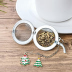 Christmas Stainless Steel Mesh Tea Infuser, 2.1 inch Tea Ball with Christmas Tree Pendant Tea Strainer Tea Diffuser Tea Steeper for Filtering Tea,Tea Infusers for Loose Tea(Christmas Tree, 2PC)
