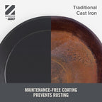 Zakarian x Dash Nonstick Cast Iron Grilling and Roasting Pan - Oven-Safe Cookware - Titanium Ceramic Nonstick Coating - Great for Roasting Veggies, Meats, and More - Black, 11-Inch