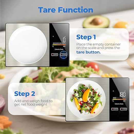 Smart Nutrition Food Scale - Digital Kitchen Scale with Nutritional Calculator App,Tare Function,Track Calories &24 Nutrients,11lb, Grams/Ounces, Healthy Eating & Meal Prep