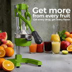 Zulay Kitchen Cast-Iron Orange Juice Squeezer - Heavy-Duty, Easy-to-Clean, Professional Citrus Juicer - Durable Stainless Steel Lemon Squeezer - Manual Citrus Press & Orange Squeezer (Light Green)