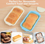 1 pc Silicone Bread Loaf Pans for Homemade Bread with Metal Frame, 9.5 x 5 Inch Non Stick Silicon Banana Loaf Pan for Oven, Silicone Baking Mold for Brownies,Sandwiches (Mint Green)