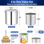 ARC 84QT Stainless Steel Pot with 200,000BTU Propane Fryer, Seafood Boil Pot, Crab Boil Pot, Lobster Pot, Shrimp Boil Pot, Tamale Steamer Pot with Basket and Turkey Fryer Burner
