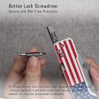 OKNIFE U1 Pro Multitool Folding Utility Knife with Folding Screwdriver, Quick Change Blade Utility Knife, Rail Lock & Pocket Clip for Men Women (Stars&Stripes)