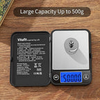 Vitafit 500g Digital Pocket Scale,High Accuracy Assured by Scale Professional Factory Since 2001, Gram Scale 0.01g for Multifunction: Lab,Food, Kitchen,Coffee,Jewelry; Black
